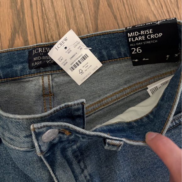 NWT J.Crew Light Blue Mid Rise Flare Crop Jeans All Day Stretch - Picture 7 of 9